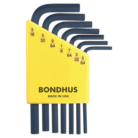 BONDHUS 7 Pce Hex L-Wrench Short 5 64-3 16 BD12245