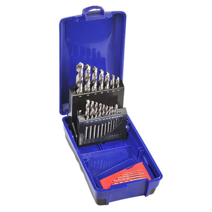 BORDO 1-13mm HSS Bright Drill Bit Set w 1.0-3.0 x 0.5mm Extra Drills - 24 Piece 2007-M5-B2