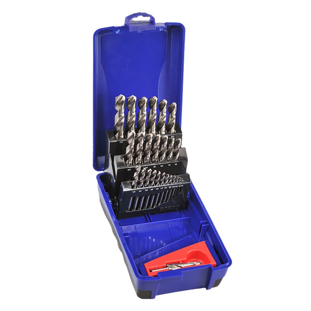 BORDO 1-13mm HSS Delta Point Drill Bit Set w 4-12mm Step Drill - 25 Piece 2015-M3-B1
