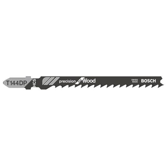 BOSCH 100mm T-Shank Jigsaw Blade for Wood T144DP - 5 Piece