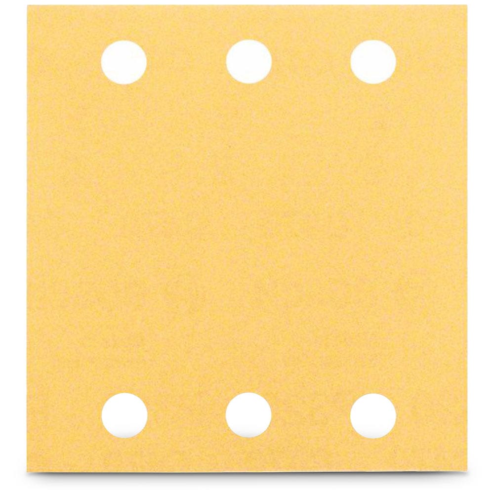 BOSCH 115 x 107mm 40-Grit 6-Hole Hook and Loop Sanding Sheet for Wood and Paint - 10 Piece