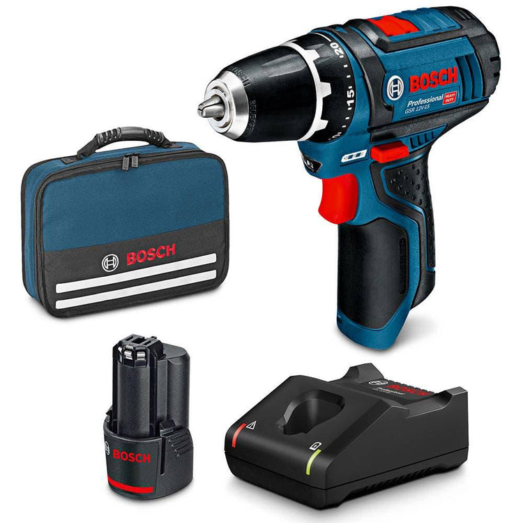 BOSCH 12V 1 x 2.0Ah Drill Driver Kit 0615990L63