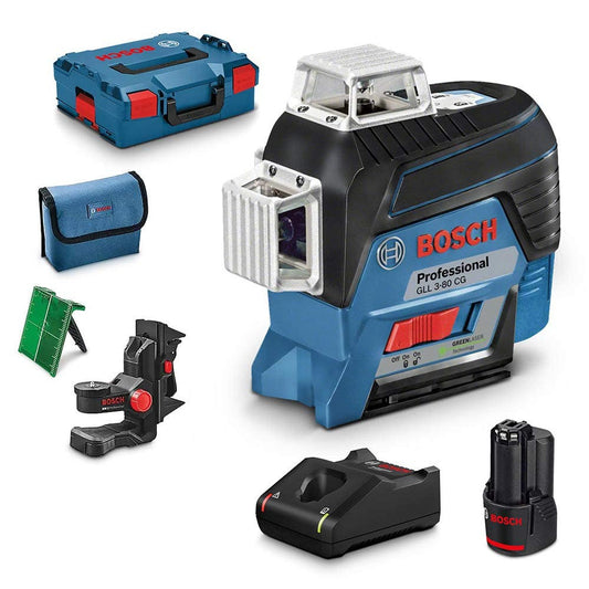 BOSCH 12V 3x360 degrees Green Multi-Line Laser Level Kit 06159940R1