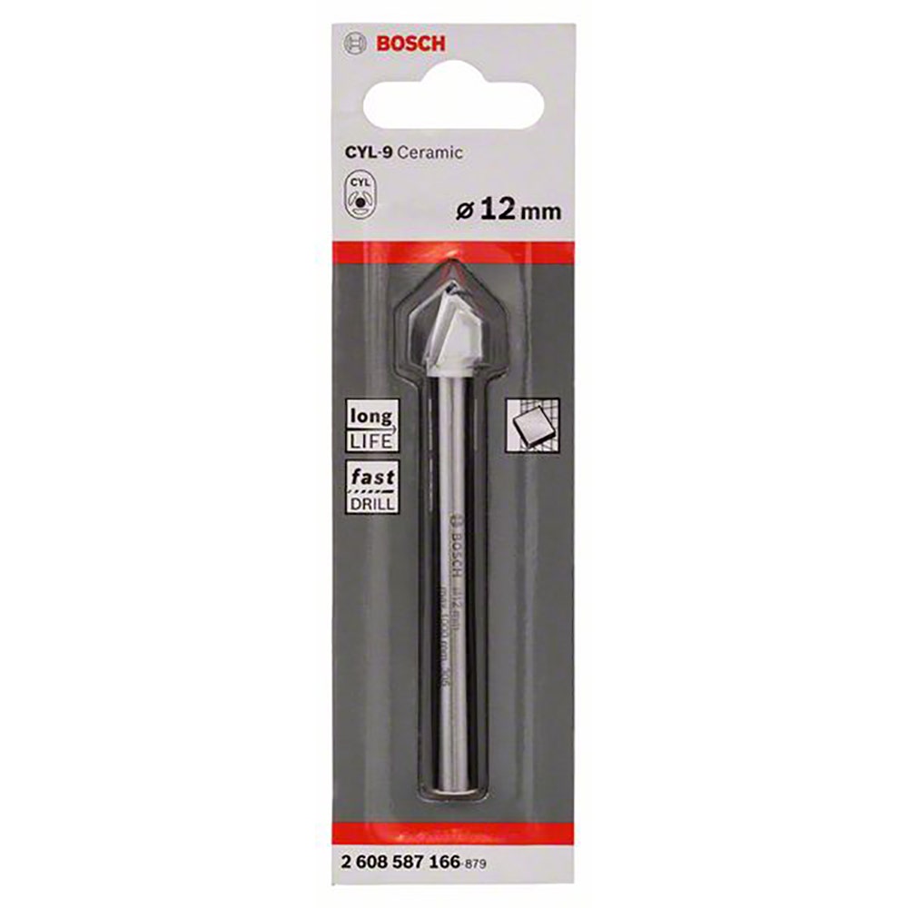BOSCH 12.0 x 90mm TCT Glass and Tile Drill Bit - CYL-9 CERAMIC