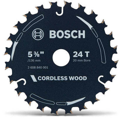 BOSCH 136mm 24T TCT Circular Saw Blade for Wood Cutting - CORDLESS WOOD