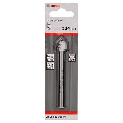 BOSCH 14.0 x 90mm TCT Glass and Tile Drill Bit - CYL-9 CERAMIC