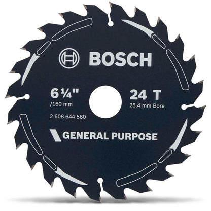 BOSCH 160mm 24T TCT Circular Saw Blade for Wood Cutting - GENERAL PURPOSE
