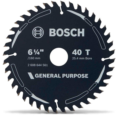 BOSCH 160mm 40T TCT Circular Saw Blade for Wood Cutting - GENERAL PURPOSE