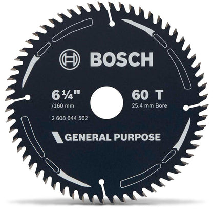 BOSCH 160mm 60T TCT Circular Saw Blade for Wood Cutting - GENERAL PURPOSE