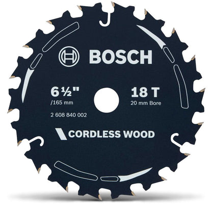 BOSCH 165mm 18T TCT Circular Saw Blade for Wood Cutting - CORDLESS WOOD
