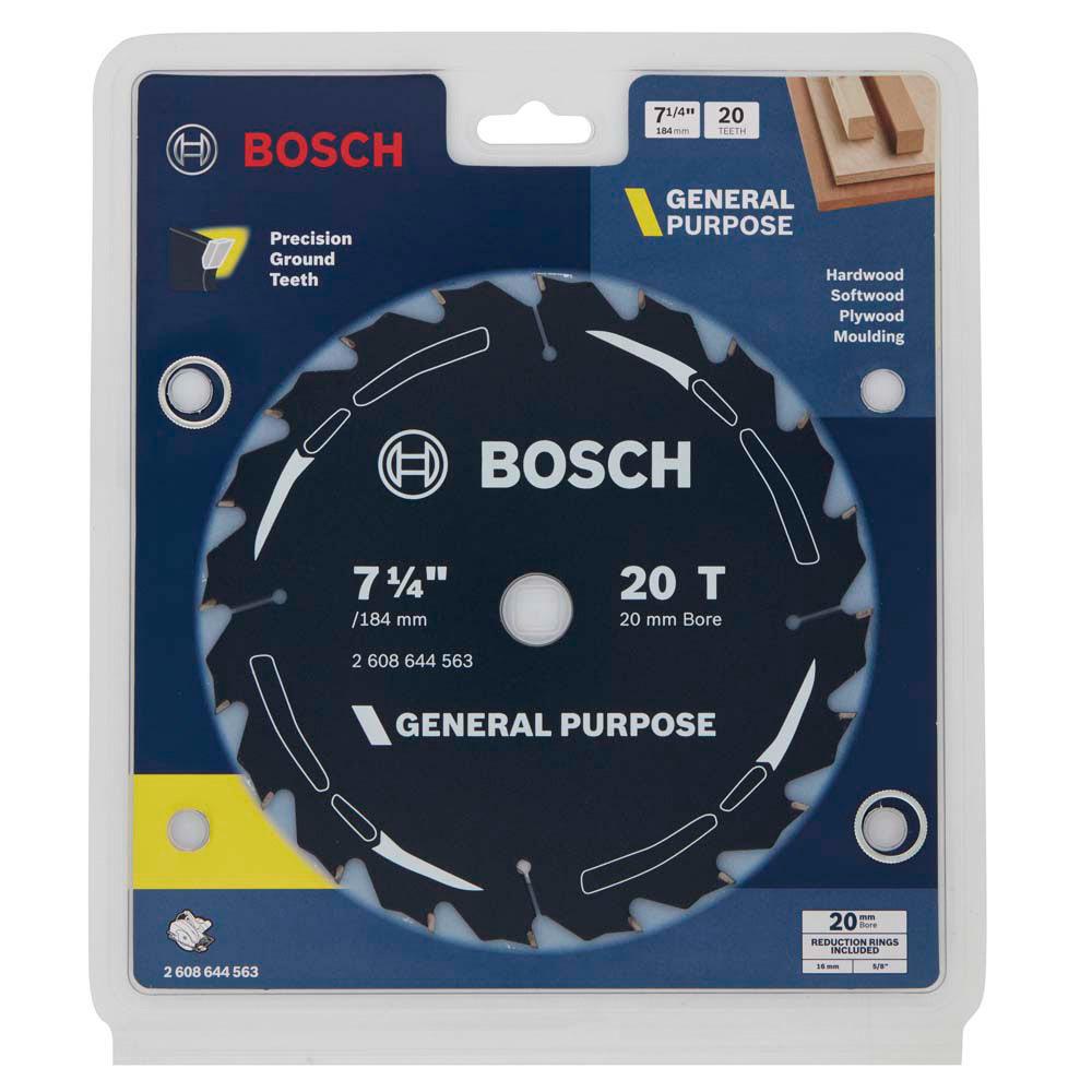 BOSCH 184mm 20T TCT Circular Saw Blade for Wood Cutting - GENERAL PURPOSE