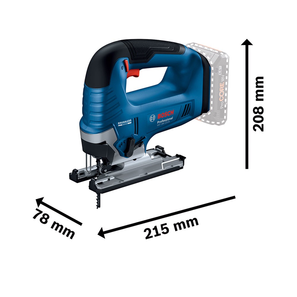 BOSCH 18V Brushless 3500RPM 26mm Jigsaw Skin GST18V-125B 06015B3040