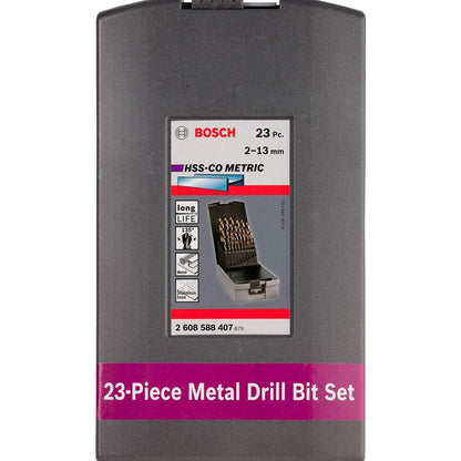 BOSCH 1-13mm HSS-Co Metal Drill Bit Set - 23 Piece 2608588407