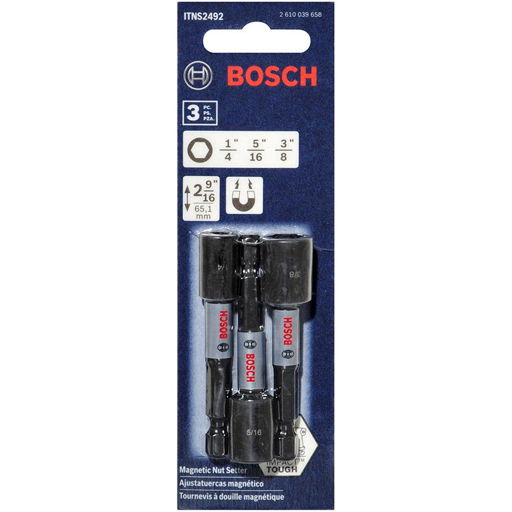 BOSCH 1 4-3 8inch x 65mm Magnetic Power Nutsetter Set - IMPACT TOUGH - 3 Piece