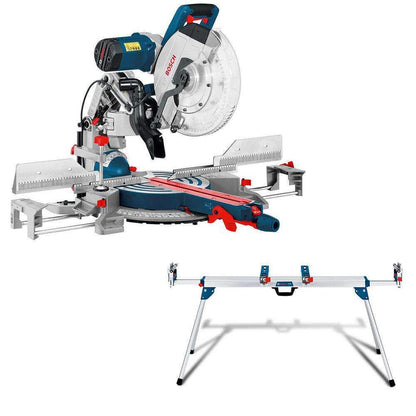 BOSCH 2000W 305mm (12 ) Gliding Compound Mitre Saw + 3.8m Folding Mitre Saw Stand 0615990J2B