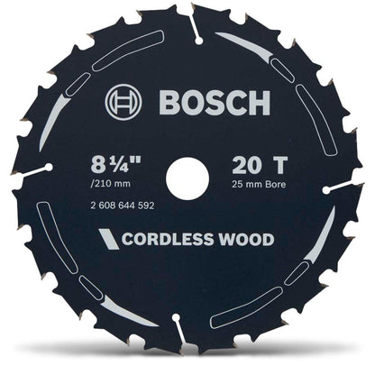 BOSCH 210mm 20T TCT Circular Saw Blade for Wood Cutting - CORDLESS WOOD