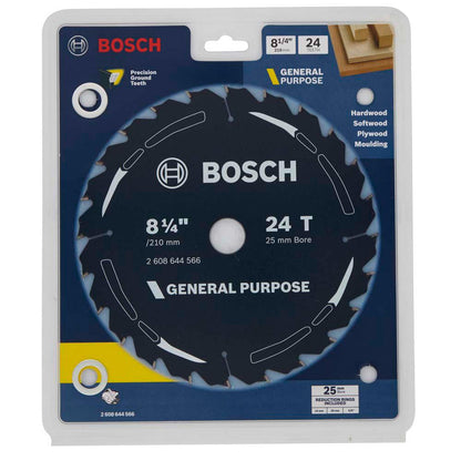 BOSCH 210mm 24T TCT Circular Saw Blade for Wood Cutting - GENERAL PURPOSE