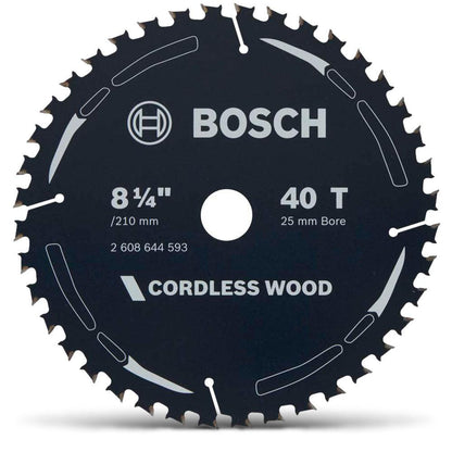 BOSCH 210mm 40T TCT Circular Saw Blade for Wood Cutting - CORDLESS WOOD