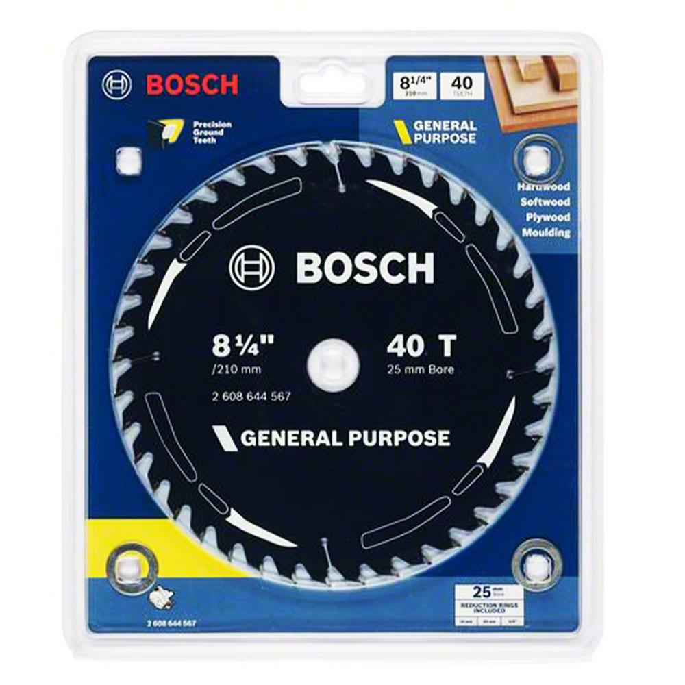 BOSCH 210mm 40T TCT Circular Saw Blade for Wood Cutting - GENERAL PURPOSE