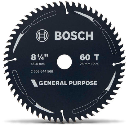 BOSCH 210mm 60T TCT Circular Saw Blade for Wood Cutting - GENERAL PURPOSE