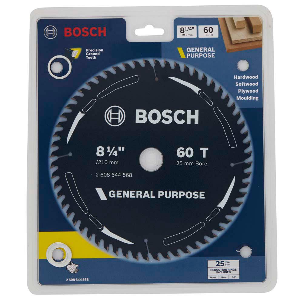 BOSCH 210mm 60T TCT Circular Saw Blade for Wood Cutting - GENERAL PURPOSE