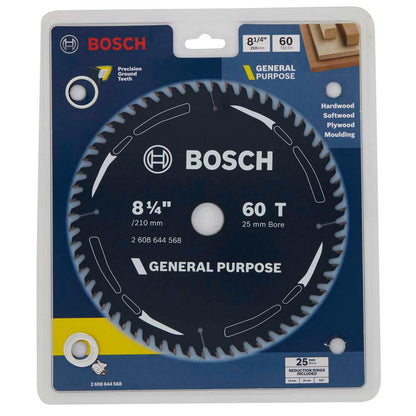 BOSCH 210mm 60T TCT Circular Saw Blade for Wood Cutting - GENERAL PURPOSE
