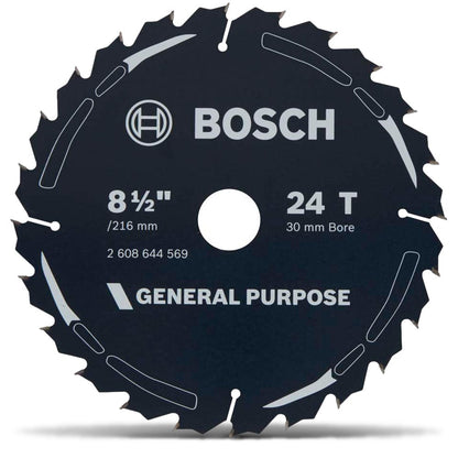 BOSCH 216mm 24T TCT Circular Saw Blade for Wood Cutting - GENERAL PURPOSE