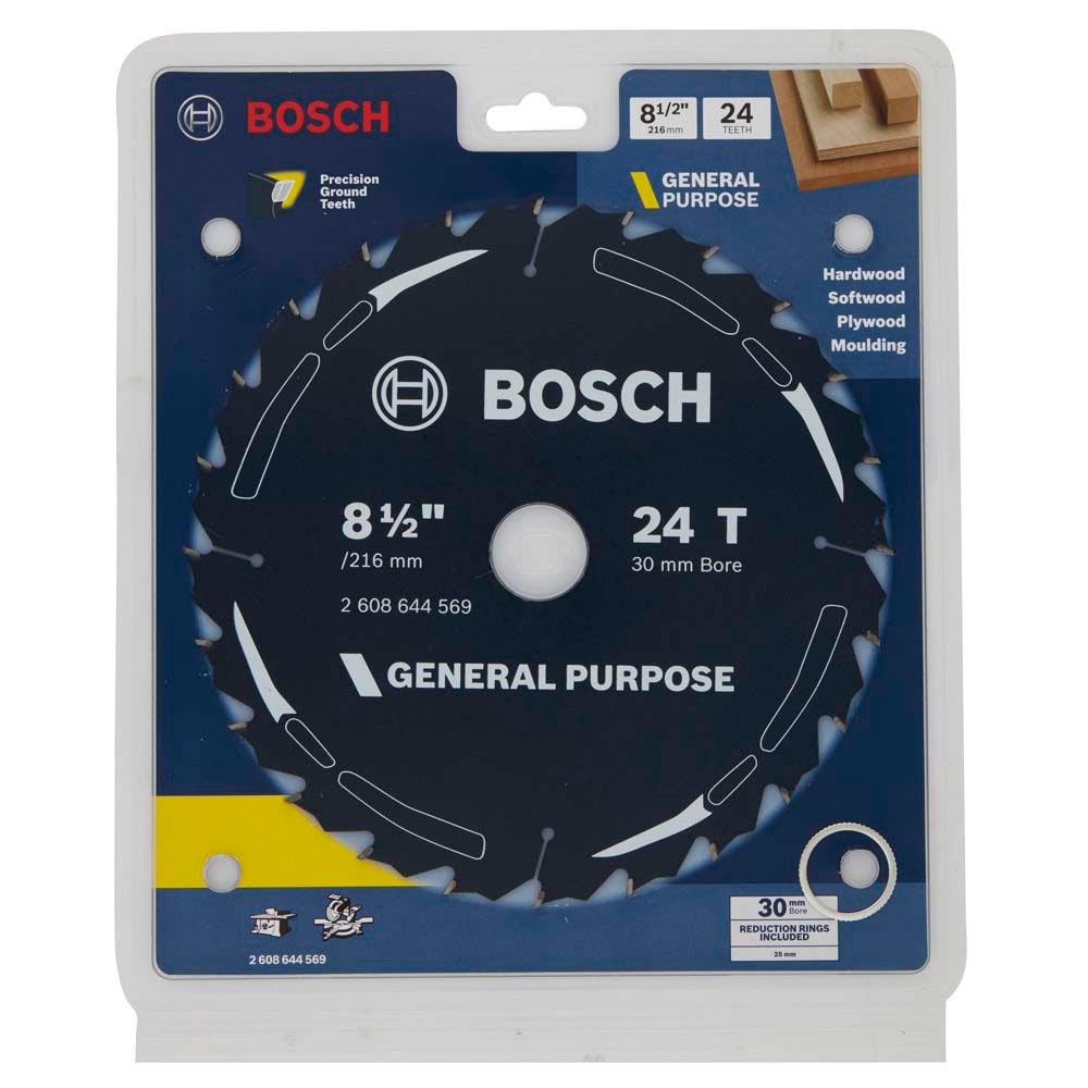 BOSCH 216mm 24T TCT Circular Saw Blade for Wood Cutting - GENERAL PURPOSE