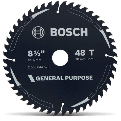 BOSCH 216mm 48T TCT Circular Saw Blade for Wood Cutting - GENERAL PURPOSE