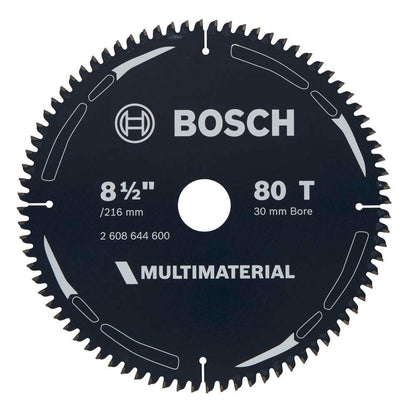 BOSCH 216mm 80T TCT Circular Saw Blade for Multi-Purpose Cutting - MULTIMATERIAL 2608644600