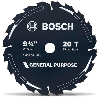 BOSCH 235mm 20T TCT Circular Saw Blade for Wood Cutting - GENERAL PURPOSE
