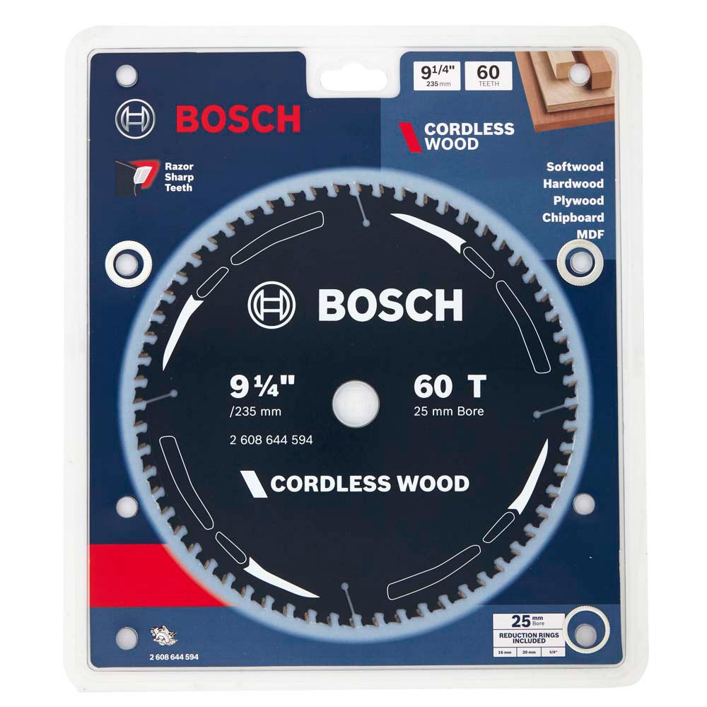 BOSCH 235mm 60T TCT Circular Saw Blade for Wood Cutting - CORDLESS WOOD