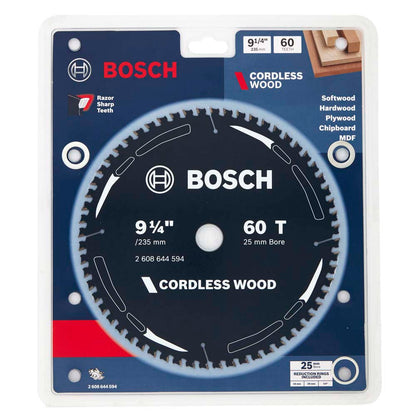 BOSCH 235mm 60T TCT Circular Saw Blade for Wood Cutting - CORDLESS WOOD