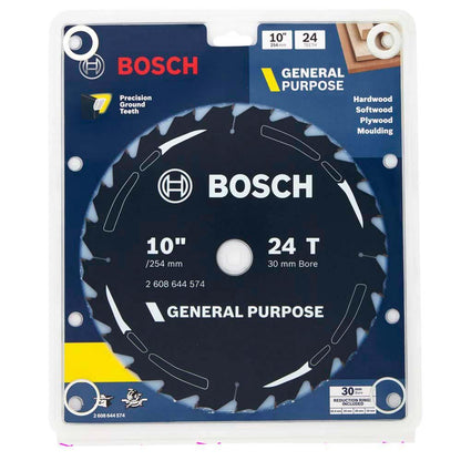 BOSCH 254mm 24T TCT Circular Saw Blade for Wood Cutting - GENERAL PURPOSE