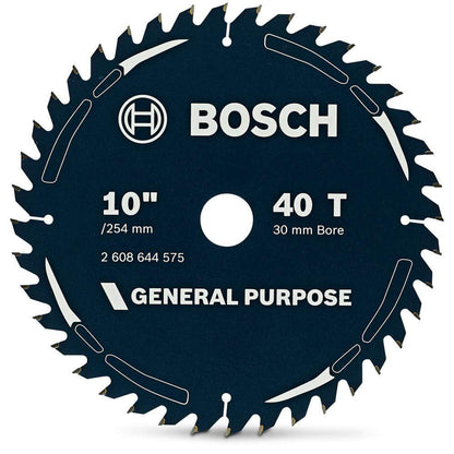 BOSCH 254mm 40T TCT Circular Saw Blade for Wood Cutting - GENERAL PURPOSE
