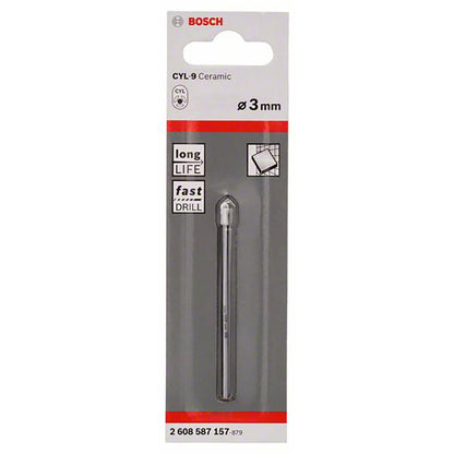 BOSCH 3.0 x 70mm TCT Glass and Tile Drill Bit - CYL-9 CERAMIC