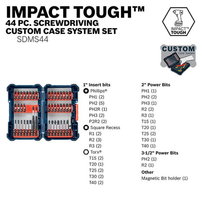 BOSCH 44 Piece Impact Screwdriver Bit Set 2610045673