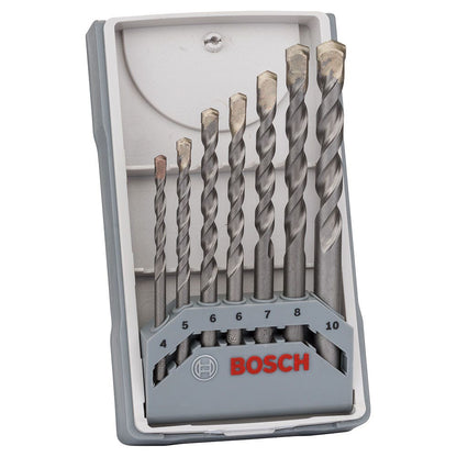 BOSCH 4-10mm Silver Percussion Masonry Drill Bit Set - 7 Piece 2607017082