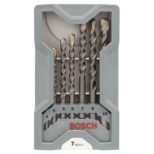 BOSCH 4-10mm Silver Percussion Masonry Drill Bit Set - 7 Piece 2607017082
