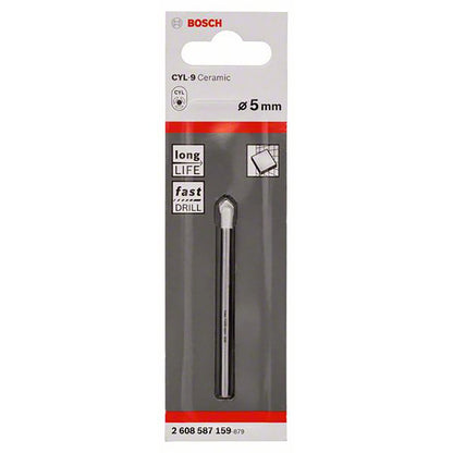 BOSCH 5.0 x 70mm TCT Glass and Tile Drill Bit - CYL-9 CERAMIC