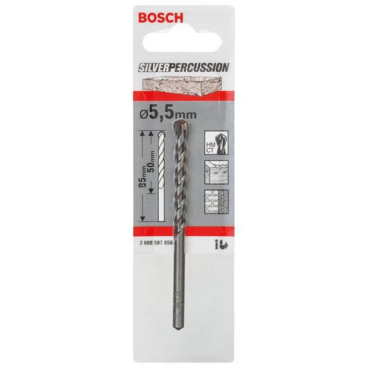 BOSCH 5.5 x 85mm Silver Percussion Masonry Drill Bit