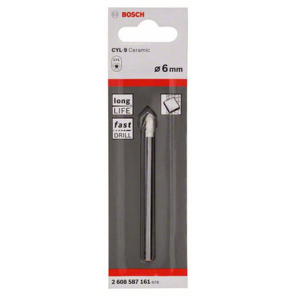 BOSCH 6.0 x 80mm TCT Glass and Tile Drill Bit - CYL-9 CERAMIC