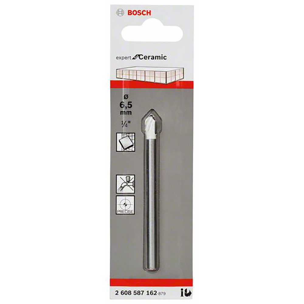BOSCH 6.5 x 80mm TCT Glass and Tile Drill Bit - CYL-9 CERAMIC