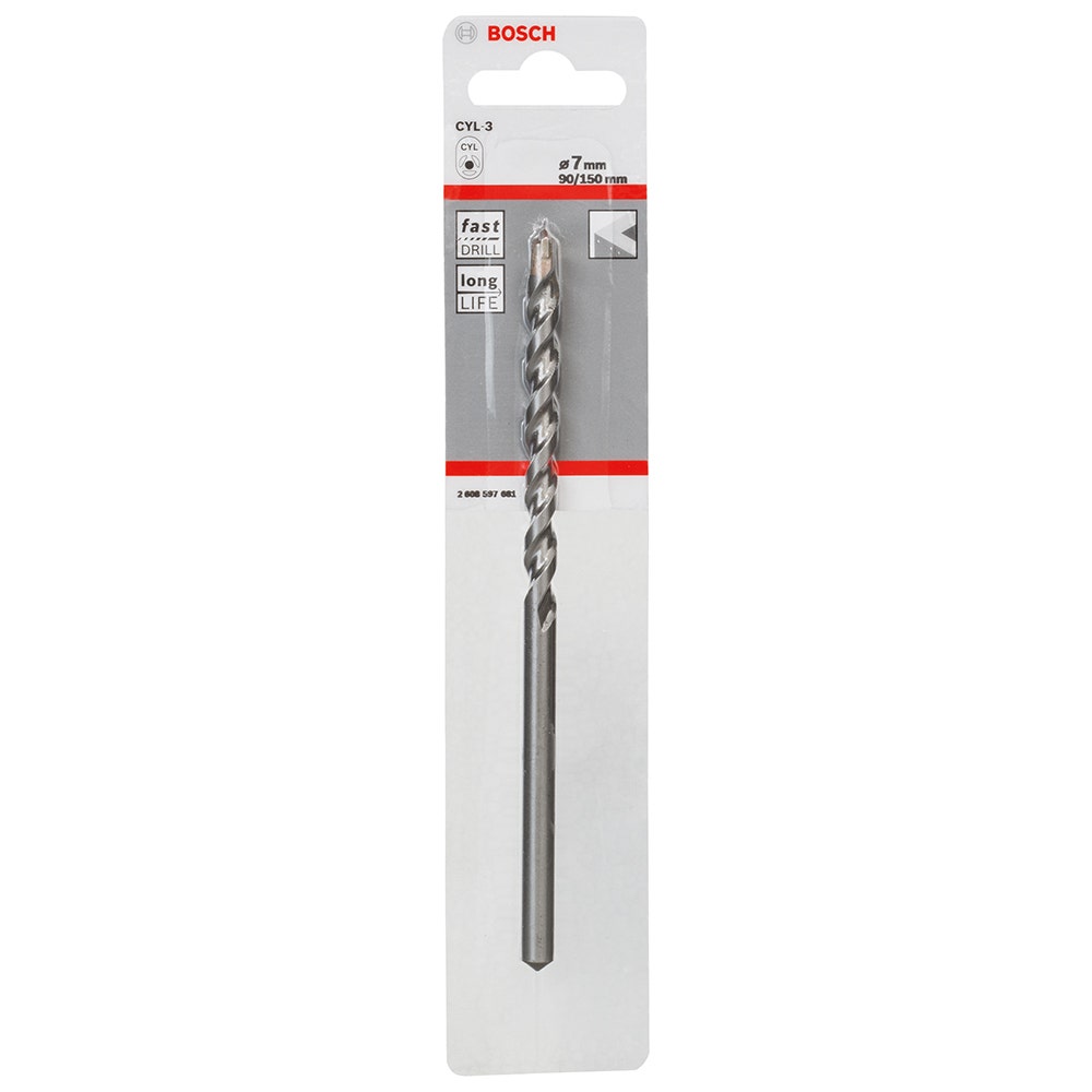 BOSCH 7 x 150mm Silver Percussion Masonry Drill Bit