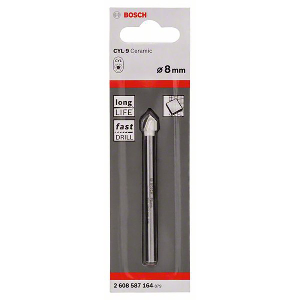 BOSCH 8.0 x 80mm TCT Glass and Tile Drill Bit - CYL-9 CERAMIC