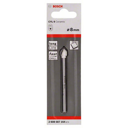 BOSCH 8.0 x 80mm TCT Glass and Tile Drill Bit - CYL-9 CERAMIC