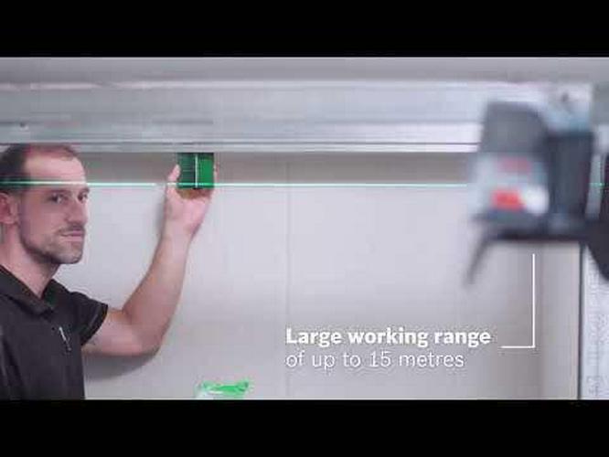 BOSCH Cross Line Laser Level with Plumb Green Beam GCL2-15G 0601066J00