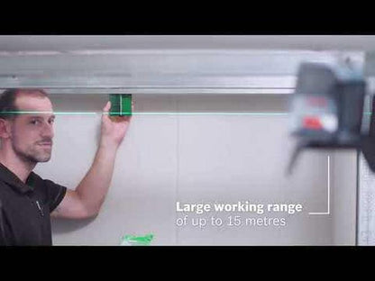 BOSCH Cross Line Laser Level with Plumb Green Beam GCL2-15G 0601066J00