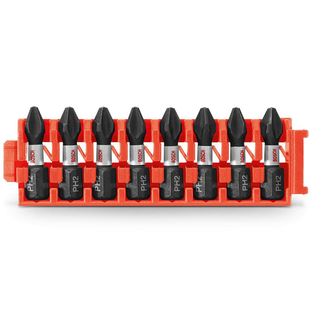BOSCH PH2 Phillips Insert Screwdriver Bits - IMPACT TOUGH - 8 Piece