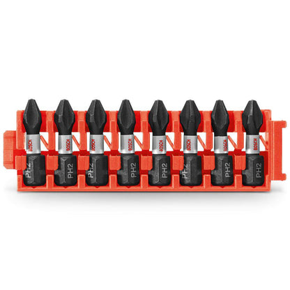 BOSCH PH2 Phillips Insert Screwdriver Bits - IMPACT TOUGH - 8 Piece